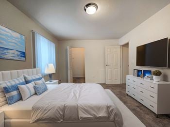 Spacious walk-in and linen closets